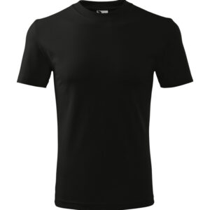 Unisex környakas póló, fekete, 200 g/m²