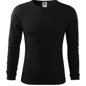 Férfi hosszú ujjú póló, fekete, 160 g/m²
