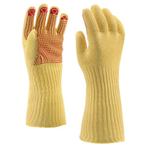 Egyszálas kötött Kevlar® kesztyű, PVC pontozással